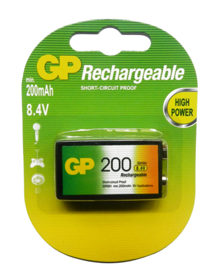 BATERIA GP 9V RECARGABLE 20R8H-C1 200MAH