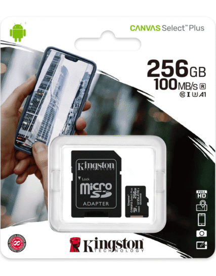 MICRO SD KINGSTON + ADAPTADOR 256GB CLASS 10