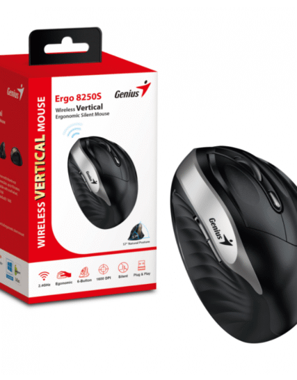 MOUSE GENIUS ERGONOMICO WIRELESS ERGO 8250S BLACK