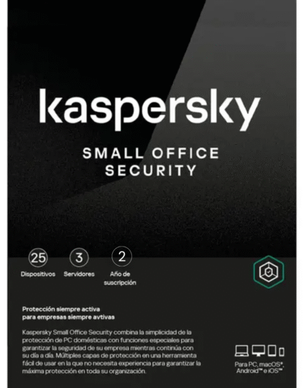 Kaspersky Small Office Security 8 / 25 dispositivos / 3 Server / 2 años / Base