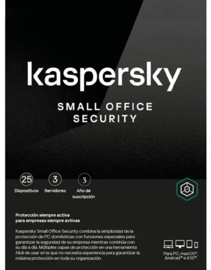 Kaspersky Small Office Security 8 / 25 dispositivos / 3 Server / 3 años / Base