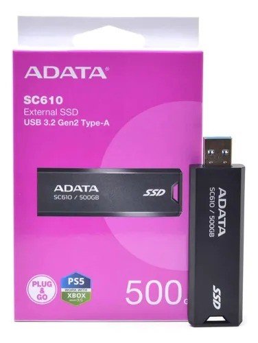 DISCO SOLIDO ADATA SC610 500GB BLACK USB3.2 EXT
