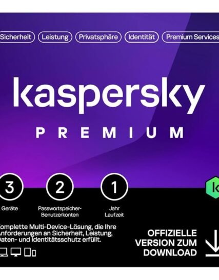 kaspersky PREMIUM  / 3 dispositivos + 2 KPM/ 1 año / base