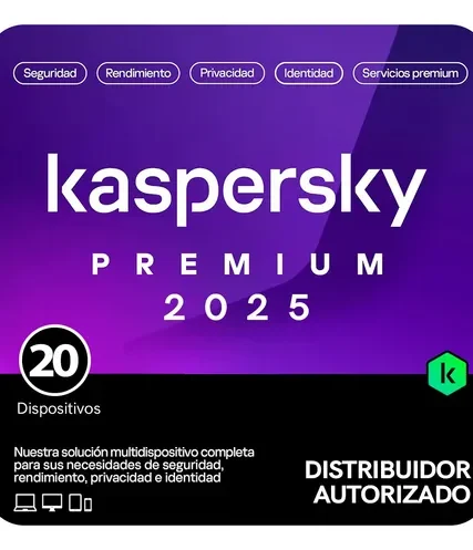 kaspersky PREMIUM  / 20 dispositivos+ 10 KPM  / 1 año / base