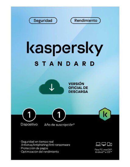 ANTIVIRUS KASPERSKY STANDAR 1 DISPOSITIVO X 1 AÑO