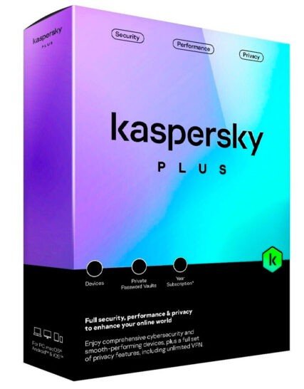 Kaspersky PLUS / 10 Dispositivos / 5 Cuentas KPM / 2 años / Base