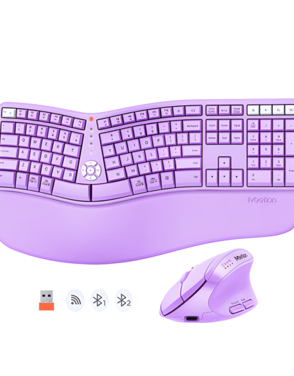 KIT MEETION DIRECTORC2 ERGONOMICO TEC/MOU PAD MOUSE WIRELESS PURPLE RECARGABLE