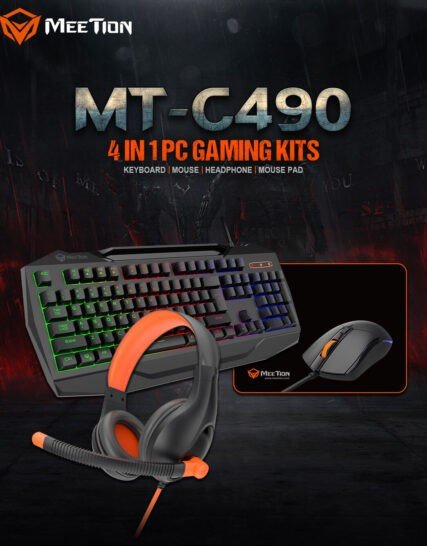 KIT MEETION 4 EN 1 MT-C490 TEC/MOU/HED/PAD-MOU