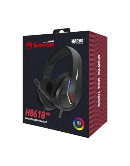 HEADSET + MICROFONO MARVO H8618BK GAMING RGB