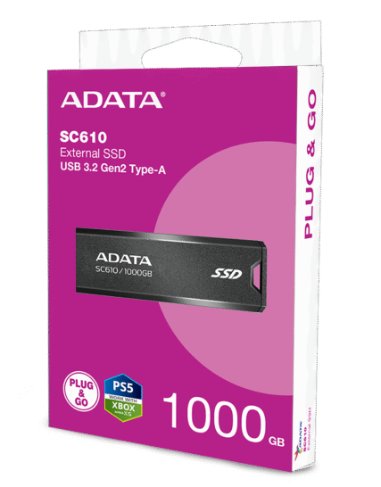 DISCO SOLIDO ADATA SC610 1TB BLACK USB3.2 EXT