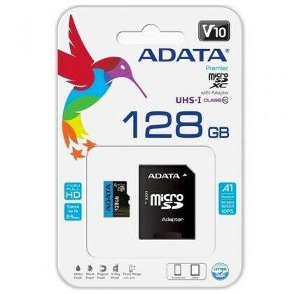 MICRO SD ADATA 128GB + ADAPTADOR CLASS 10